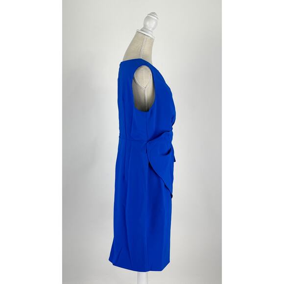 Fehaute Boat Neck Sleeveless Bow Sheath Cocktail Dress Blue Womens Size 12 New - Picture 5 of 12